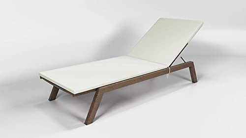 Rollmayer Sitzkissen für Sonnenliege Auflage Polster für Gartenliege Liegestuhl Strandliege Kollektion Vivid (Ecru 2, 190x54x4cm - 1 Stück)