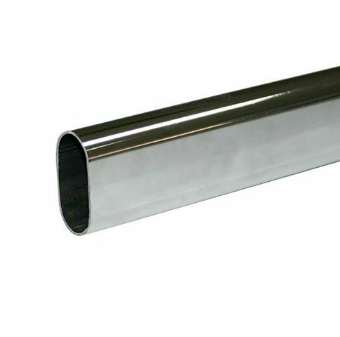 Perchero cromado para armario, 15 x 30 mm, juego de 2 soportes laterales de níquel (2 metros)