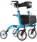 HEAO Rollator Gehhilfe für Senioren mit Sitz, klappbar Rollator mit Getränkehalter & Rückenlehne, 25.4cm Räder, Blau