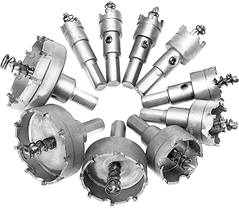 Seghe a Tazza, Set di 10 da 16-53 mm per Metallo in Cobalto, Acciaio Inossidabile, Ferro (10)