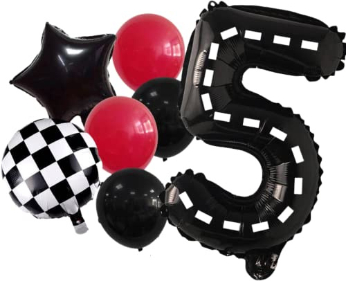DIWULI Globos de Cumpleaños Racing 5 Años - Pista Decoración