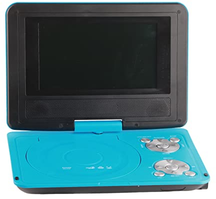 Tragbarer DVD-Player mit Großem Schwenkbarem Bildschirm, 806 Mobiler DVD-Player, 1500 MAh, Wiederaufladbar, Unterstützt Synchronisierung von TV/SD-Karte/USB/Region (Blau)