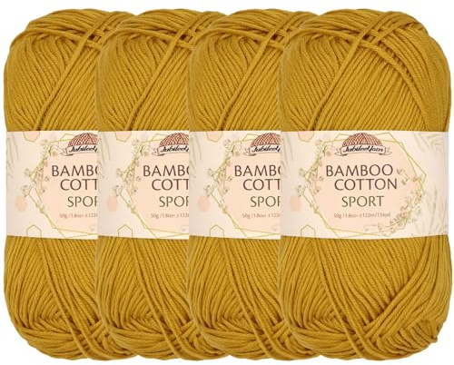 JubileeGarn sportgarn i bambu – 50 g/skein – gullris – 4 nystan