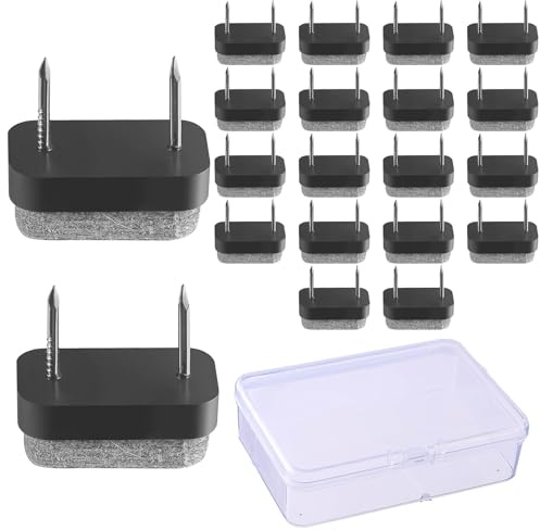 CLKE 20 almohadillas de fieltro, deslizadores de fieltro con clavo, tornillos deslizadores de fieltro, deslizadores de muebles, deslizadores de silla, fieltro para sillas, deslizadores de fieltro para
