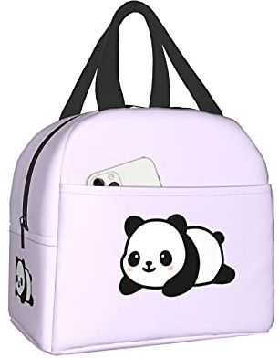 Hulnulnu Panda, isolierte Lunchtasche, wiederverwendbar, tragbar, Kühlbox, Lunchboxen, wasserdicht, für Picknick, Büro, Arbeit, Violett