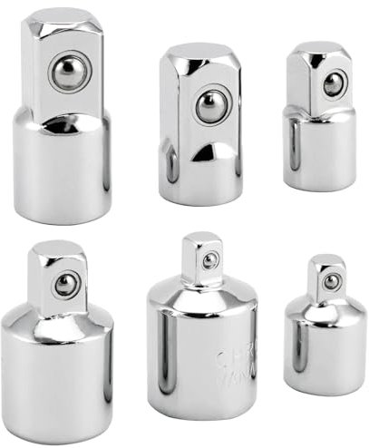 QWORK® 6 Piezas Adaptador de llave de vaso, para trinquete de destornillador de impacto, 1/4 a 1/2, 3/8 a 1/2, 1/4 a 3/8, 1/2 a 3/8, 1/2 a 1/4, 3/8 a 1/4