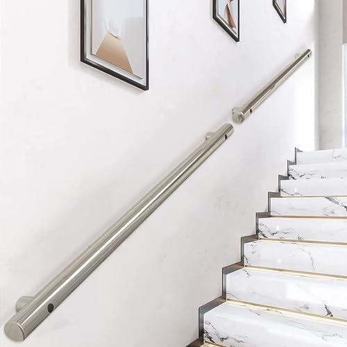 Wandhalterung Edelstahl Treppenhandlauf für Innen und Außen 2,0 m Sicherheitsunterstützung Handlauf Geländer für Treppen 200kg Kapazität