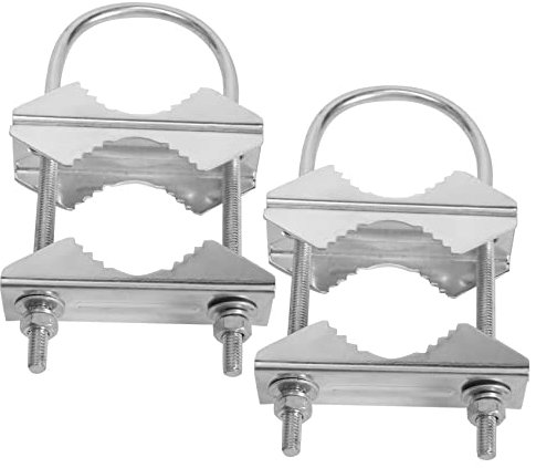 Jrifedptry Double support de mât d'antenne en V - Boulons en U - Matériel de montage pour antenne WiFi et TV
