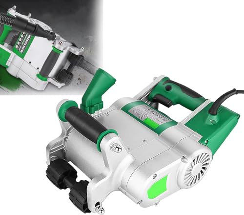 Kindevieft Macchina Scanalatrice Elettrica per Pareti da 1100 W, Macchina per Scanalature in Cemento, profondità E Larghezza di Taglio 1,5 X 1,3, per Muri, Mattoni, Granito, Marmo, Cemento