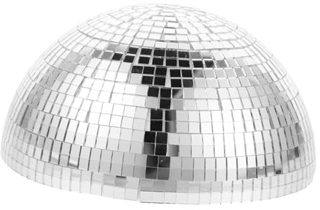 DIYEAH Boule de Jardin Métallique Demi-sphère Miroir Polie Acier Inoxydable Globe Réfléchissant Disco Futuriste pour Décoration Extérieure et Murale