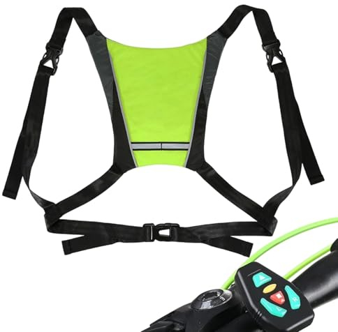 Gilet da ciclismo a LED, zaino di sicurezza ricaricabile tramite USB, con indicatore di direzione wireless, borsa riflettente impermeabile, indicatore di controllo remoto per passeggiate notturne