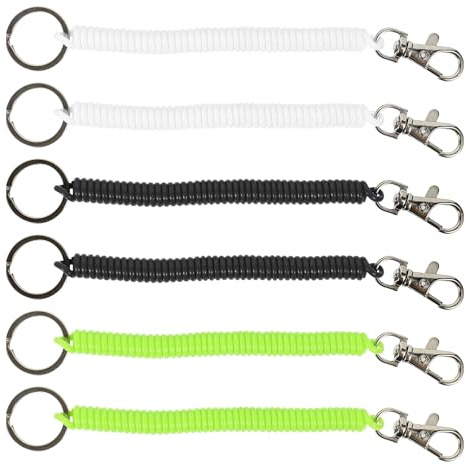 Garneck 6 Pulseras Llavero Retráctil Resorte en Espiral Multicolor, Cuerda Antipérdida Elástica para Llaves, Bolsos y Teléfonos, Accesorio Práctico para Uso Diario y Color Color Aleatorio