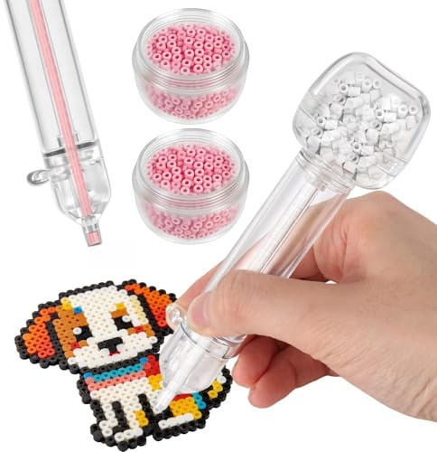 Stylo à Perles Repasser de 2,6mm, avec 3 Compartiments Rangement Transparents Outil Distributeur à Fondre Loisirs Créatifs Noël Grande Capacité Activités Parents-Enfants et Projets Artistiques Enfants