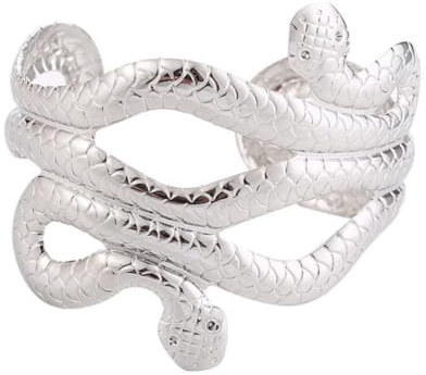 MUCKLILY Brazalete Fácil de Usar Estilo Punk de Metal Dorado Diseño Serpentino Decorativo y Joyería Brazo de Mujer en Ocasiones Casuales