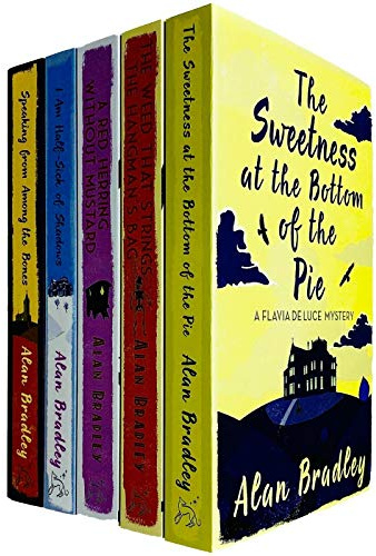 Flavia de Luce Mystery Series Books 1 - 5 Collection Set by Alan Bradley (Sweetness at the Bottom of the Pie, Weed That Strings the Hangman's Bag, A Red Herring Without Mustard & MORE!)