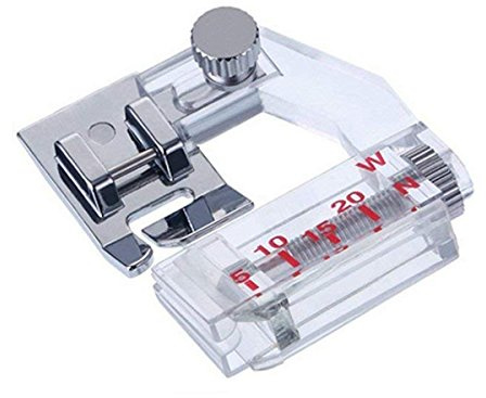 5mm to 20mm Adjustable Bias Binder Binding Foot for All Low Shank Snap-On Singer, Brother, Babylock, Euro-Pro, Janome, Kenmore, White, Juki, New Home, Simplicity, Elna and More