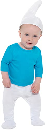 Funidelia | Schlumpf Kostüms 100% OFFIZIELLE für Baby Größe 1-2 Jahre The Smurfs, Zeichentrickfilm, Zwerg - Farben: Blau, Zubehör für Kostüm - Lustige Kostüme für deine Partys