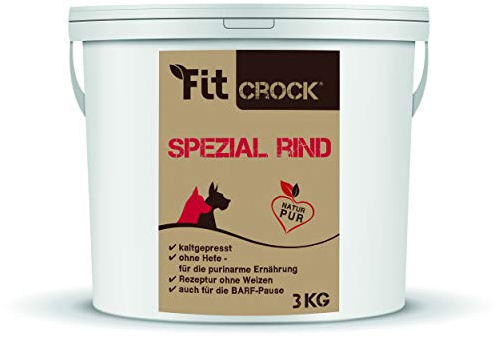cdVet Fit-Crock Hundefutter trocken Spezial Rind Mini 3 kg, purinarm & getreidefrei