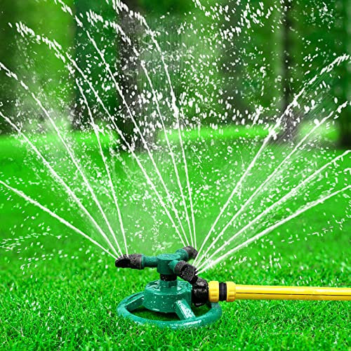 Garden Sprinkler, Lawn Sprinkler 360 Degree Automatic Rotating
