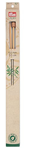 Ferri da maglia a punta singola in bambù, 33 cm, 5,00 mm