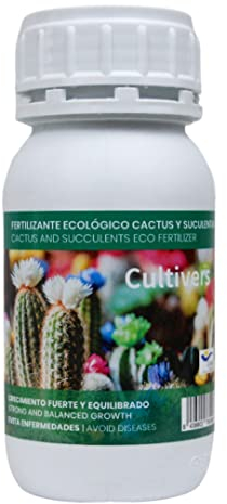 CULTIVERS Engrais bio pour cactus et plantes succulentes 250 ml Engrais liquide pour une croissance saine avec une floraison plus élevée Plantes plus résistantes aux maladies. Engrais 100% biologique