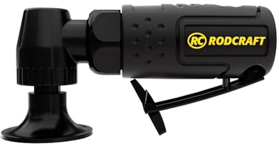 Rodcraft RC7601 Druckluft Mini-Tellerschleifer, Rotationsschleifer für 50 mm Schleifpads (Roloc), 18000 U/min, 220 Watt, nur 0,41 kg Gewicht und 134 mm lang - handlich und stark!