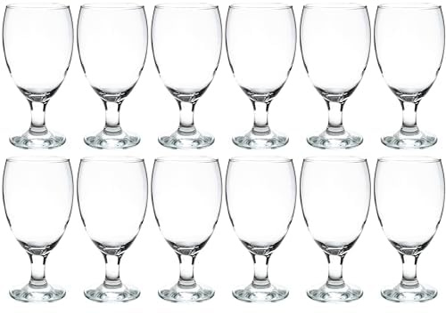 Vikko Classic Goblet Party Glasses, 20 Ounce Iced Tea and Water Goblets, Set of 12, Dishwasher Safe Durable Glassware
