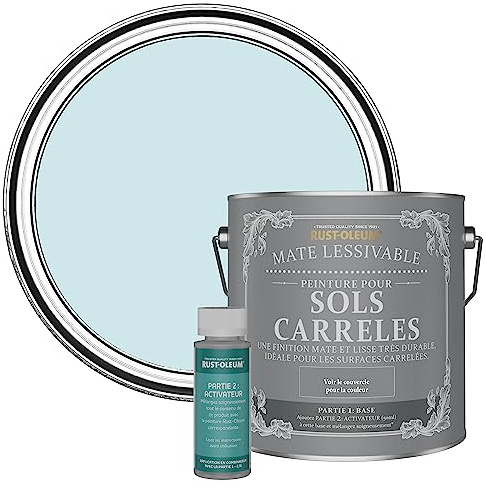 Rust-Oleum Blue Washable Matt Floor Tile Paint - Duck Egg 2.5L