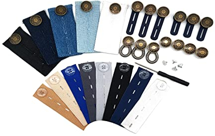 Laonainai 13PCS Knopf Extender Set Hosen Erweiterung hosenbunderweiterung Damen Hosenbunderweiterung Hosenbunderweiterung für Jeanshosen Hosen Erweiterung