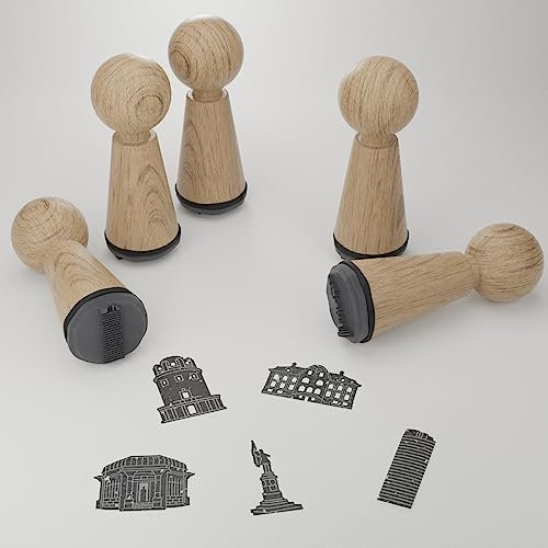 Jena Set de tampons – Motifs et monuments magiques pour les créatifs – Cadeau parfait pour les amateurs de Jena – Empreintes individuelles pour scrapbooking et plus encore