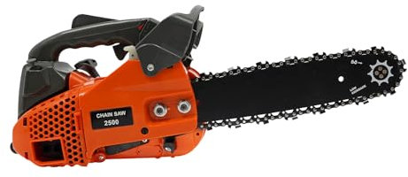 Levkitch Motosierra de gasolina con hoja de 11,8 pulgadas Chain Saw riel de sierra de 30 cm motor térmico 2 tiempos 25.44cc velocidad máxima 9000 rpm
