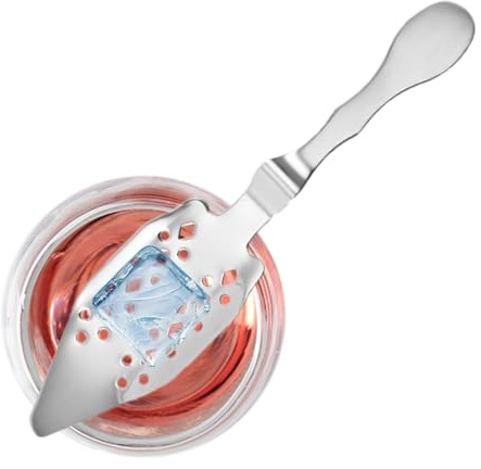 Cucchiaio per assenzio in argento – cucchiaio forato in acciaio inossidabile | Cucchiaio per uso alimentare da 6,4 x 1,5 pollici con fori, gocciolatore per cucchiaio per assenzio da 8 once, cucchiaio