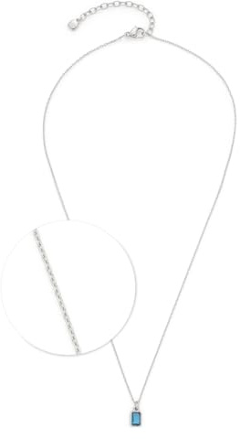 JEWELS BY LEONARDO halskedja Ciao Sophia, kort kedja av silverfärgat rostfritt stål, blå glaskristall, 42–47 cm längd, smyckesgåva, 024473, 42 cm, Rostfritt stål, Ingen ädelsten