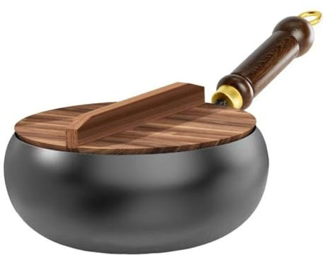 Padella in ferro non rivestita, pentola forgiata a mano, con funzione di ritenzione del calore, per cucina, diversi stili culinari, ricette, padella in ferro battuto, padella in ferro, grande design a