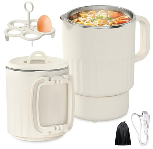 Bollitore Pieghevole PROFOYO 1L - Acciaio Inossidabile, Modalità di Riscaldamento Intelligente, 600W, Senza BPA, Beige