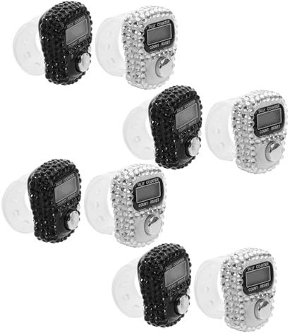 Toyvian Compteur Numérique à Doigt Réinitialisable, Mini Portable 8 Pièces | Comptage Précis, Utilisation Simple, Format Compact, Plastique et Métal, pour Golf et Tricot