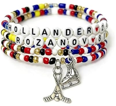 Huipalon Ice Hockey Bead Bracelet Set 4PCS Stacking Friendship Bracelet Couple Bracelets Gifts for BL Lovers