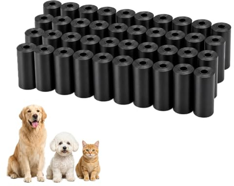 Bolsas para Caca de Perro, 600 Bolsas en 40 Rollos, Bolsas Higiénicas para Mascotas 23 x 30 cm, Negras, Resistentes y Fáciles de Llevar, Ideales para Paseos, Viajes y Uso Diario