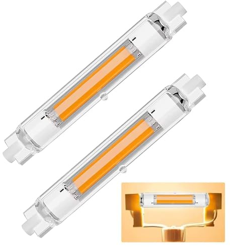 Dvnoua R7S LED 118mm Dimmerabile 30W, Lampadina LED R7S 118mm Equivalente a 300W Lampada Alogena, Bianco Caldo 3000K, 3000LM, Nessun Sfarfallio, Casa/Illuminazione Esterna, 2 Pezzi