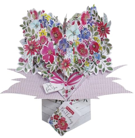 Happy Birthday Bouquet Of Flowers Birthday Pop Up Greeting Card 3D Pop-Up Cards