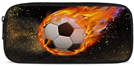 Coloranimal Federmäppchen für Jungen mit coolem Fußballmuster, Schreibwaren, Stifteetui, Bürobedarf, Feuerfußball, Einheitsgröße, Kinderrucksack