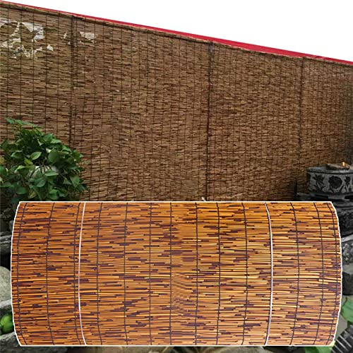 KDDFN Schilfrohrmatte,Patio-Sichtschutz-Panels,UV-beständiger Geländerzaun,Sonnenschirm Dekoration,Natur Handgewebt,für Outdoor,Garten,Galerie (160x1200cm/5.2x39ft)