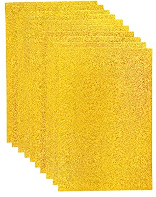 Jtnohx Feltro Glitterato, Fogli Glitterato per il Progetto del Partito, Tessuto Scintillante per L'artigianato, Piazza di Feltro Glitterato per le Arti 10 Pezzi 20x30cm (Oro)