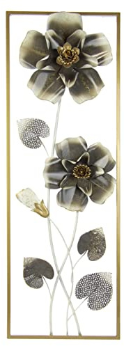 Stil blomma väggdekoration metall väggskulptur blommor blad metallbild väggmålning väggdekoration blomma bild 3D skulptur dekoration terrassdekoration väggrelief abstrakt extravagant present designer
