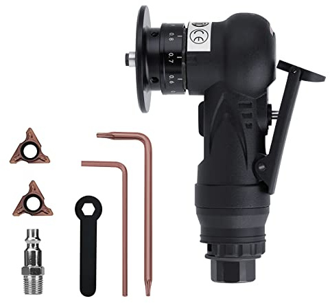 Mini Chamfering Machine 2 In 1 Air Chamfer Tool Deburring Tool for Metal Wood, Pneumatic Tools Small Hand Held Grinder Tools for Arc Corner 45 Degree Linear Beveling Trimming (Black)