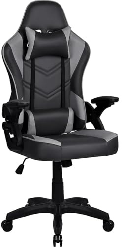 Silla Gamer o Gaming Profesional, Ergonómica, Tela Transpirable y Antimanchas, Reposabrazos, reposacabezas, cojín lumbar. Adultos, niños. Altura Regulable y Respaldo reclinable. Ordenador - oficina.