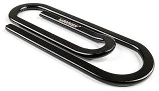 Lowkey Geldklammer Büroklammer Optik │ Kartenhalter Geldscheinklammer für Banknoten aus rostfreiem Edelstahl │ Silber Gold Schwarz mit Gravur │ Geldklammer Herren Clip Portmonee Herren (Schwarz)