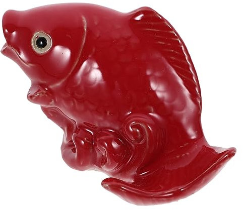 Cabilock Fontana Decorativa Ceramica Forma Di Carpa Per Giardino Con Ugello Per Spruzzo Accessorio Per Stagni e Giardini Facile Da Installare Resistente