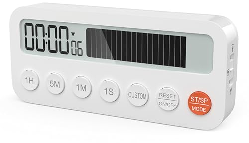 Visual Timer with Progress Bar, Digital Stopwatch Kitchen Cooking Analog Countdown Timers, Refrigerator Oven Whiteboard Wall Suction Magnetic Timer, Loud/Mute, Easy for Kids Seniors, LCD Time Display