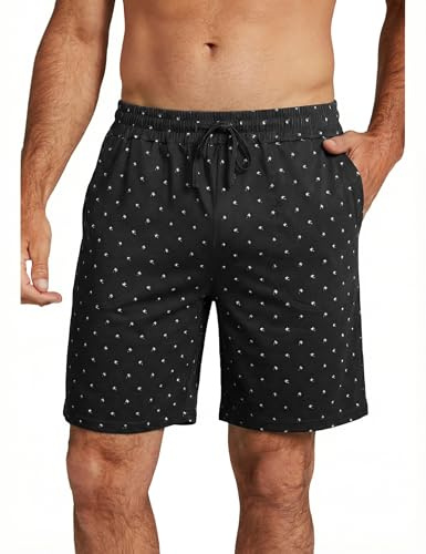 Demegimi Korta byxor Herr Bomull Korta Byxor Sommar Herr Pyjamas Shorts Pyjamas med Dragsko Och Fickor Casual Kort
